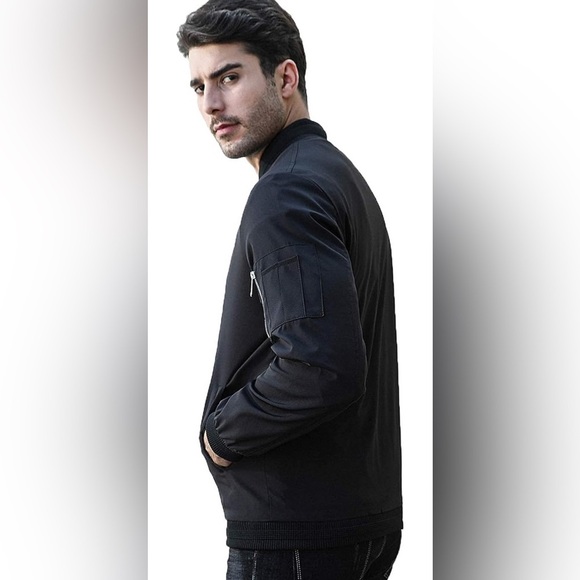 SANDBANK-  Slim Fit Lightweight Softshell Flight Bomber Jacket - Picture 2 of 8